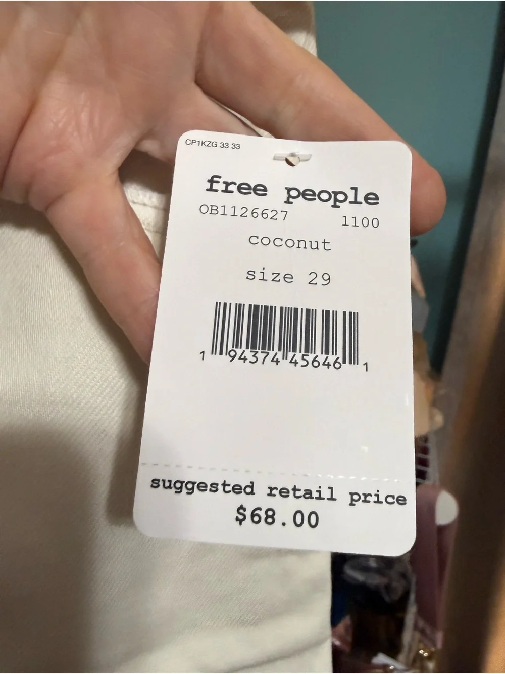 NWT Free People We The Free Bailey Denim Skirt Coconut 29